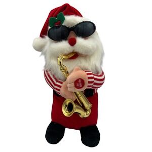 Kurt Adler Musical Santa Claus Saxophone Player Christmas Holiday 11" WORKS